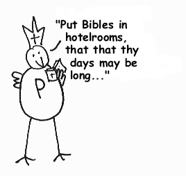 The Pope thinks the gideonite bible is a bit strange.